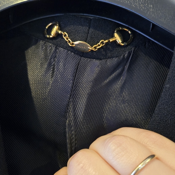 Gucci Black Wool Moto Style Suit Jacket Size IT 36 - Picture 6 of 10